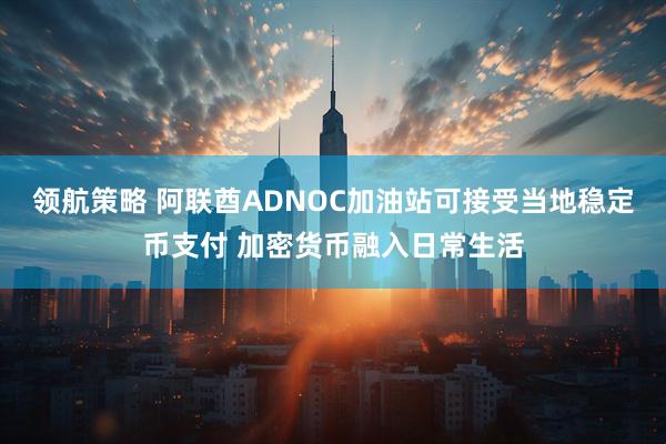 领航策略 阿联酋ADNOC加油站可接受当地稳定币支付 加密货币融入日常生活
